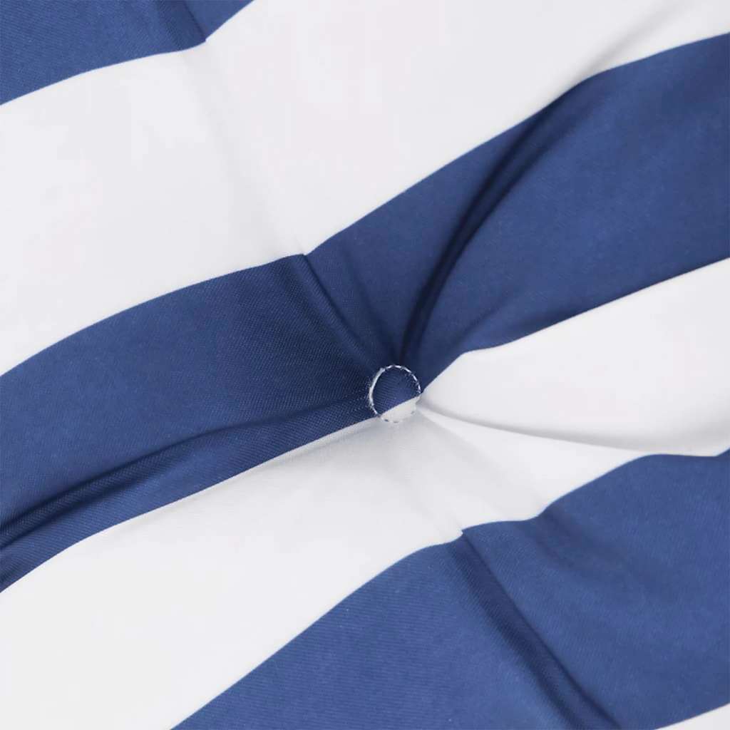 Low Back Chair Cushions 2 pcs Blue & White Striped Oxford Fabric