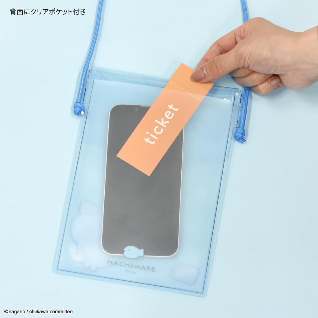 Gourmandies Chiikawa IIIpocket Clear Smartphone Pouch, Hachiware (Black and White) CK-72B