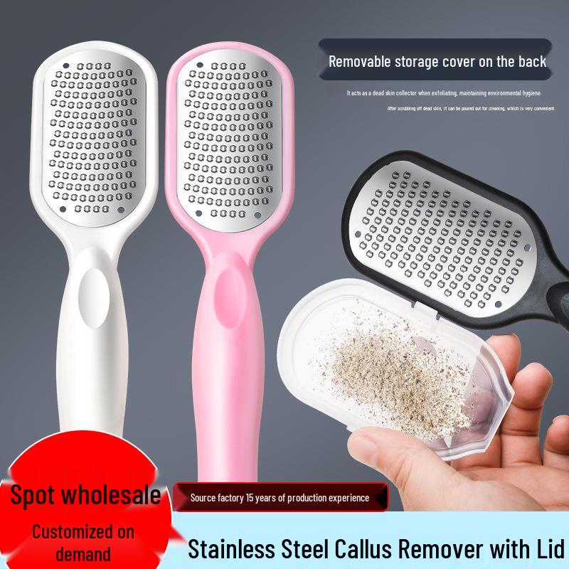 Stainless Steel Foot Scrubber: Removes Dead Skin & Calluses, Anti-Splash Design.