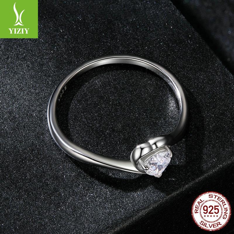Exquisite Love Moissanite Ring Wedding Ring, Elegant Line Love S925 Sterling Silver Ring