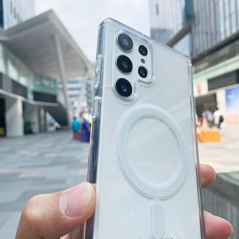 Samsung S25 Ultra & Z-Fold6 Magnetisk Magsafe-deksel: Gjennomsiktig, Sammenleggbar, S24 Plus-kompatibel Hardt Skall