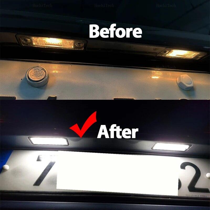 2 шт. светодиодные лампы освещения номерного знака для VW Passat B6 CC Eos Golf 4 5 6 7 MK7 Polo Superb Seat Leon Altea