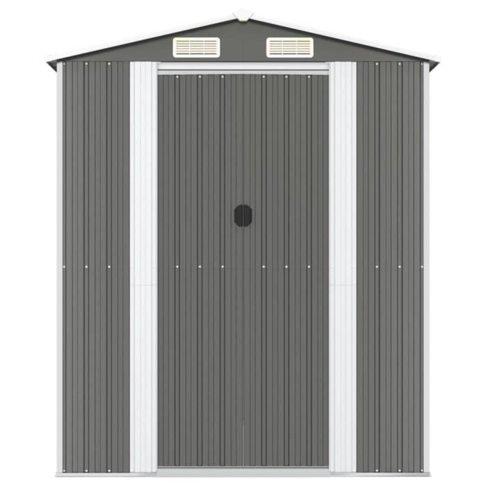 3147445 vidaXL Abri de jardin Gris clair 192x772x223 cm Acier galvanisé