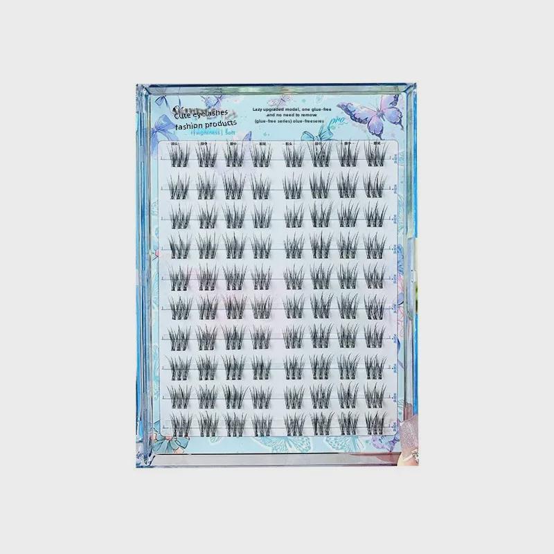 Effortless Self-Adhesive French Fluffy False Eyelashes: Single Cluster, Natural & Dense for Novices