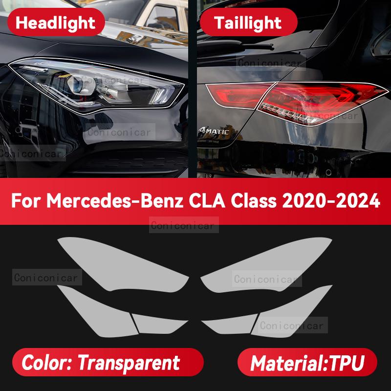 Für Mercedes Benz CLA-Klasse 2020-2024 Auto-Scheinwerfer Transparente TPU-Schutzfolie Frontlicht Farbwechsel Zubehör