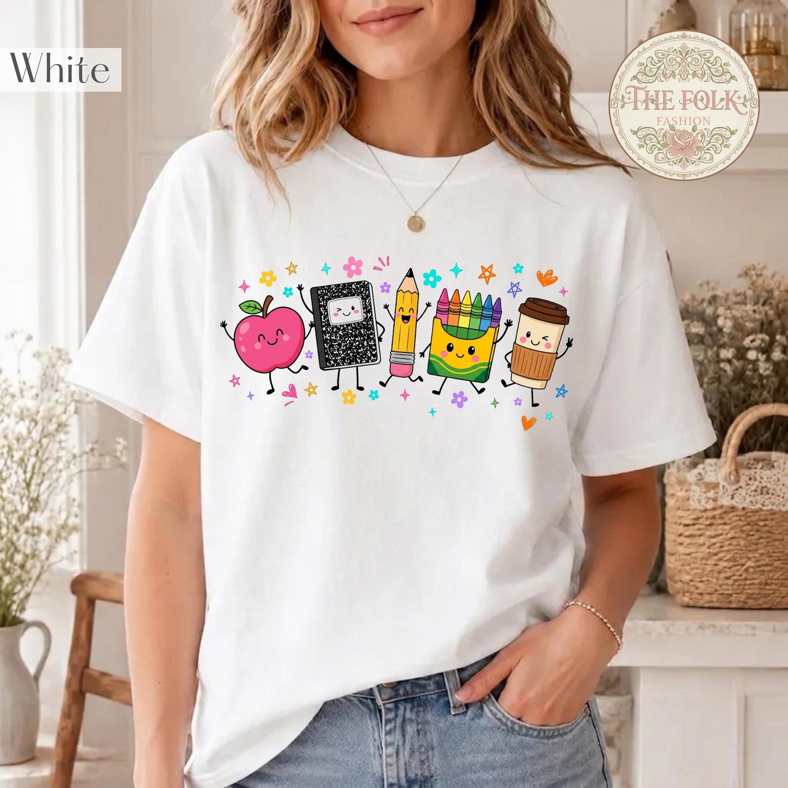 Back to School Tee, School Supplies T-shirt, Preschool Teacher Tee, Retro Teacher Shirt, Back To School Comfort Colors, First day of School S