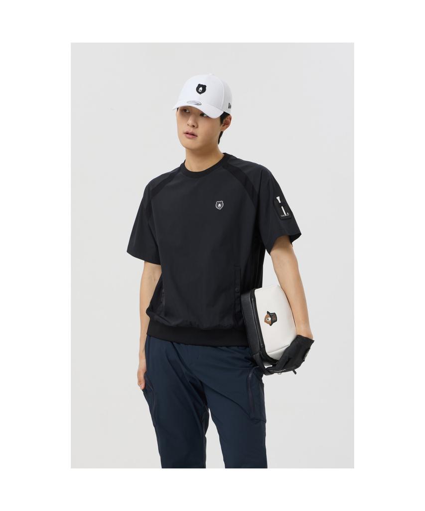 Goldeunbeeo Stretchable Nylon Crewneck Sweatshirt_G4Tam25221Bkx