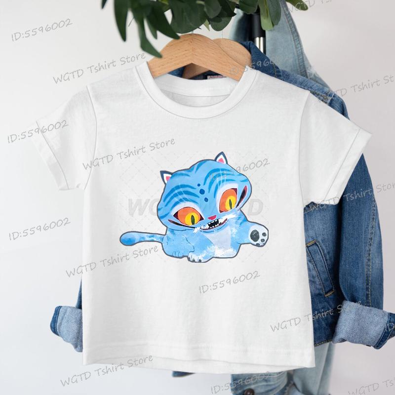 KPop Demon Hunters Tiger T-shirts New Cartoon Print Kids Tee Soft Cotton Baby Girls Boys T Shirt Cute Tiger Print Child Clothing