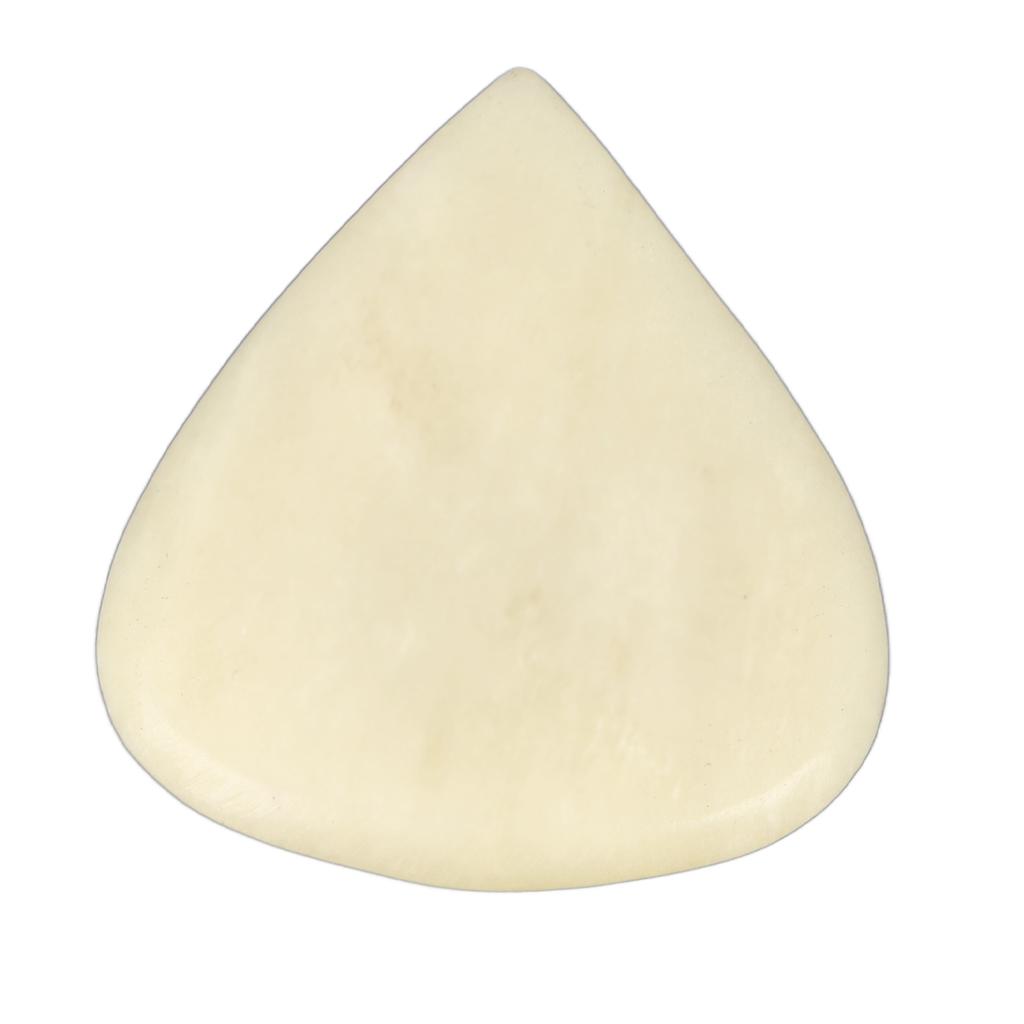 Guitar Bass Pick with Concave Design Natural Ox Bone Heart Shape Playing Pick for Stringed Instruments Cream Yellow