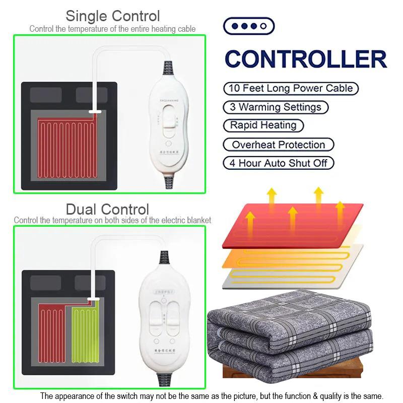 Electric Heating Blanket Automatic Thermostat Double Body Warmer Bed Mattress EU Plug 220V Electric Heated Carpets Mat Pad