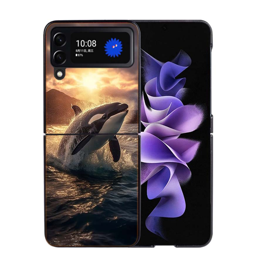 Facts About Killer Whales Phone Case For Samsung Z Flip 7 6 5G Galaxy Z Flip4 Z Flip5 Z Flip3 Coque Black Hard PC Shell Protecti