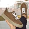 High Quality Men'S Comfortable Thick Soled Lace Up Casual Leather Shoes Fashionable Spring New Round Toe Breathable Sports Shoes