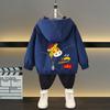 Spring and Autumn Girls Long Sleeved Zippered Cartoon Dinosaur Hooded Windproof Coat Top Children's Wear Jacket Baseball Jacket Models Boys and Girls