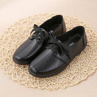 Einfache Mode für Frauen mittleren Alters, Bequeme rutschfeste Ballerinas für Frühling und Herbst, Mamas Arbeitsschuhe mit weicher Sohle, Schnür-Flats