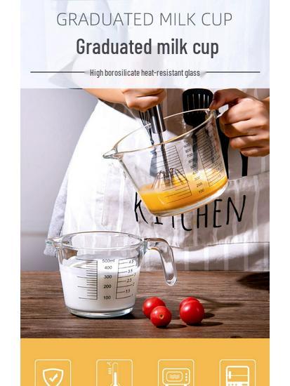 High-Temperature Resistant Glass Measuring Cup with Scale for Baking and Mixing