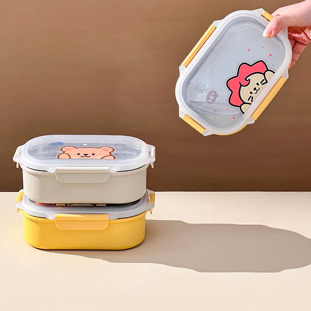 900ml 304 Stainless Steel Bento Box Portable Leak-proof Lunch Box For Children Students School Food Container Microwave Safe