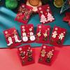Cartoon Colorful Zircon Bell Christmas Tree Snowman Bowknot Dangle Earrings for Women Friends Romantic Christmas Jewelry Gifts