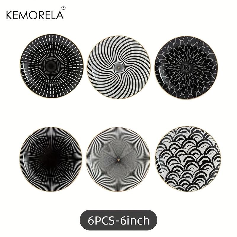 

6PCS Tableware Phnom Penh Geometry Tableware 8/10 Inch Ceramic Dinner Plate Dish Porcelain Salad Plate Steak Serving Plate