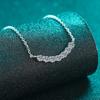 Sterling Moissanite Necklace Women 7-Stone Smiling Chain Delicate Floral Design Daily Wear Elegant Jewelry