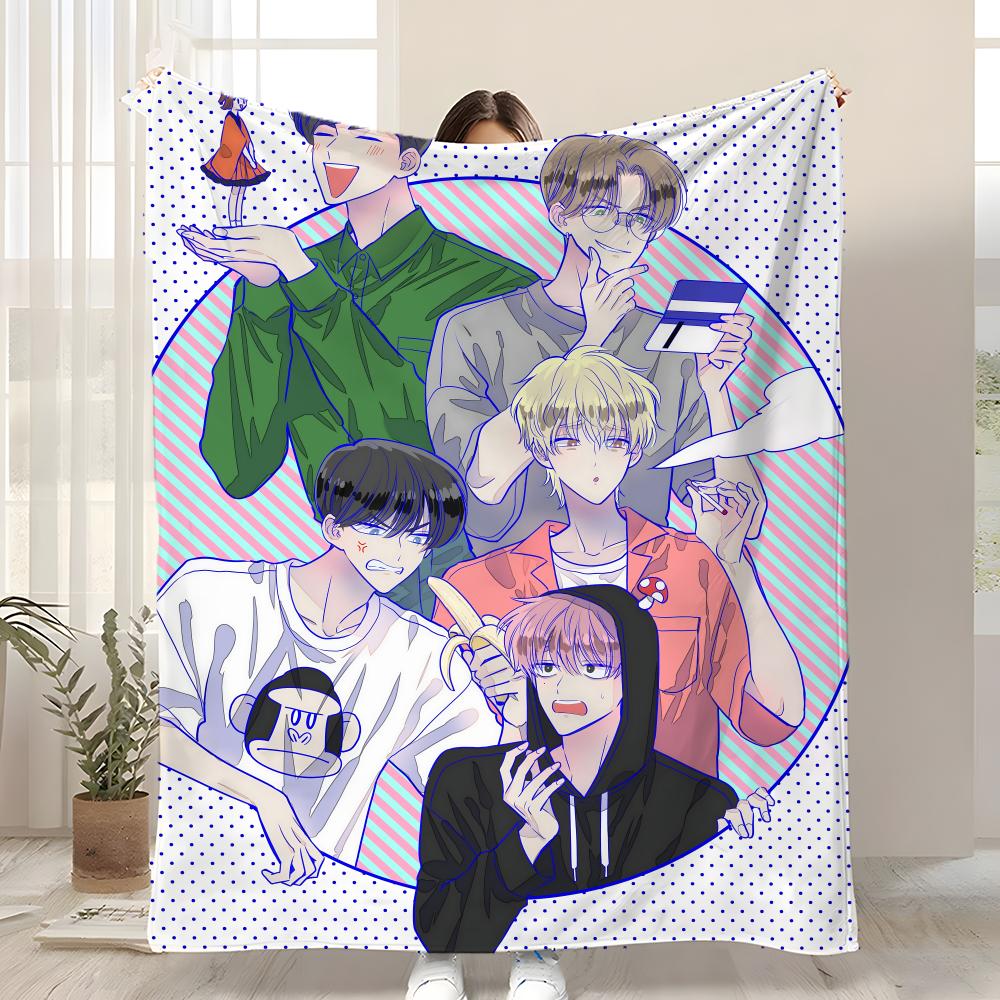 

Anime Tamon-kun Ima Dotchi Throw Kid-Friendly Flannel Throw Blanket Soft Warm Anti-Static Washable All Season 75cmx90cm
