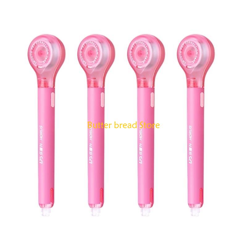 W89C 4 Pieces Refillable Correction Tape Pen 6mx5mm for Note Taking Card Making