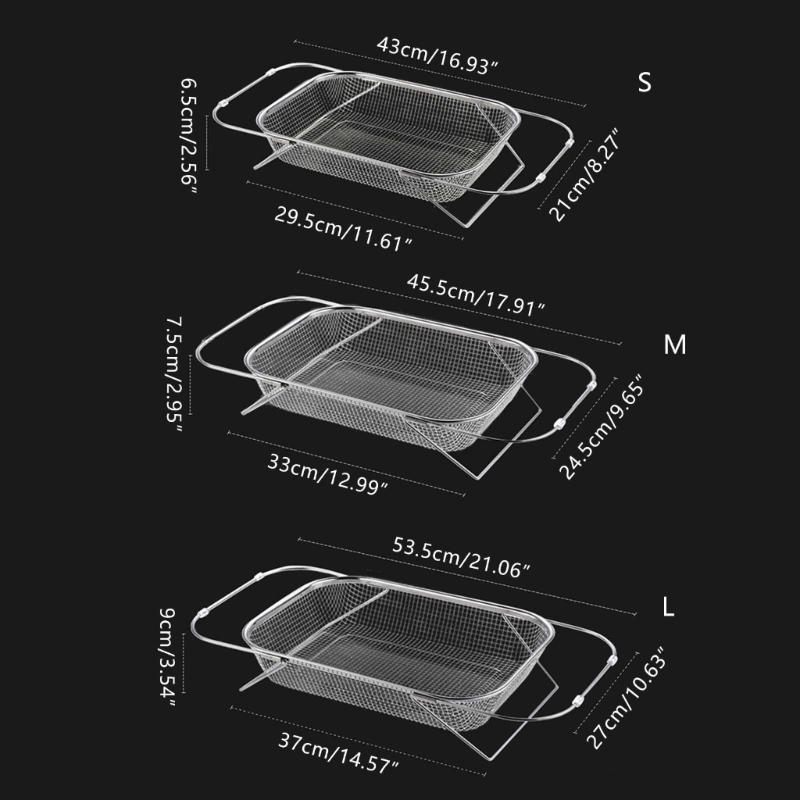 Kitchen Stainless Steel Drain Basket Vegetable Washing Drain Basin Filter Basket X3UC
