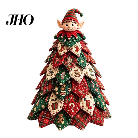 Beginner Friendly Sewing Craft Kit DIY Quilted Christmas Tree Kit, 3D Fabric Patchwork Set for Decoration Beginners, Handmade Tabletop Holiday