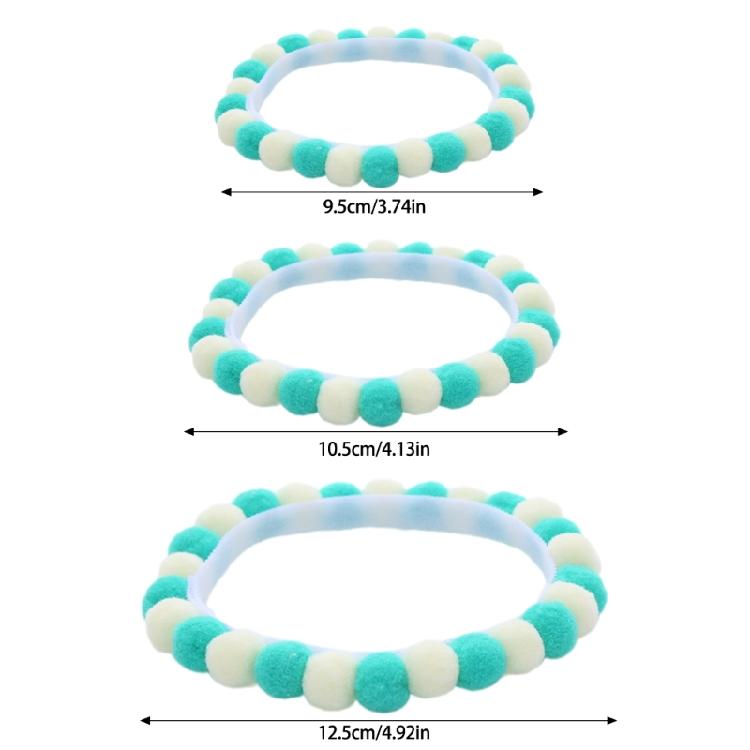 Pack of 5 Plush Pet Collars with Colorful Pompoms for Party Wear Daily Fashion Cats Collar for Festival