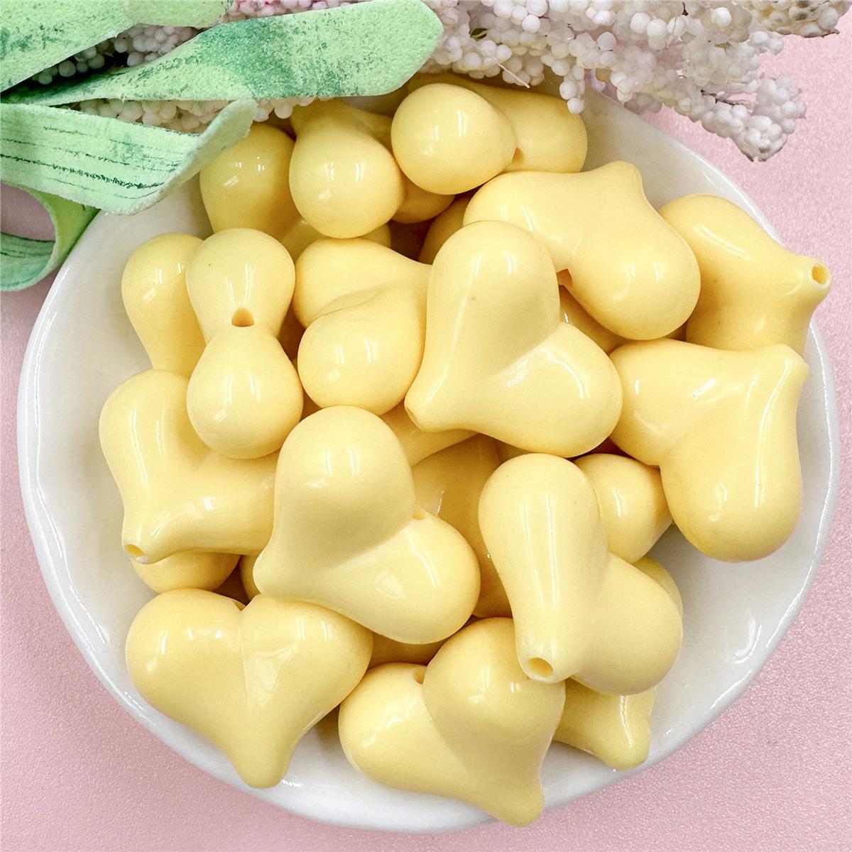 

Сделай сам Ювелирные изделия ручной работы Макарон Бусины Аксессуары Акриловый Браслет 16,5x21 мм Сердце Свободные бусины 20 шт Брелок жёлтый