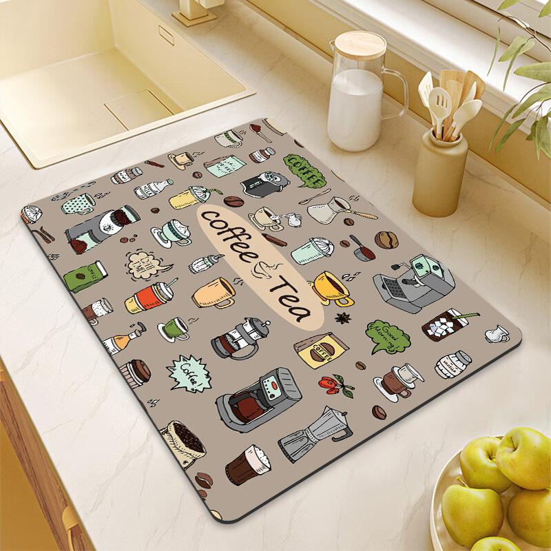 

Kitchen Drain Mat Countertop Coffee Machine Soft Diatomaceous Earth Tabletop Absorbent Mat Dry Cup Mat Floor Mat Table Mat Decor 20x30cm