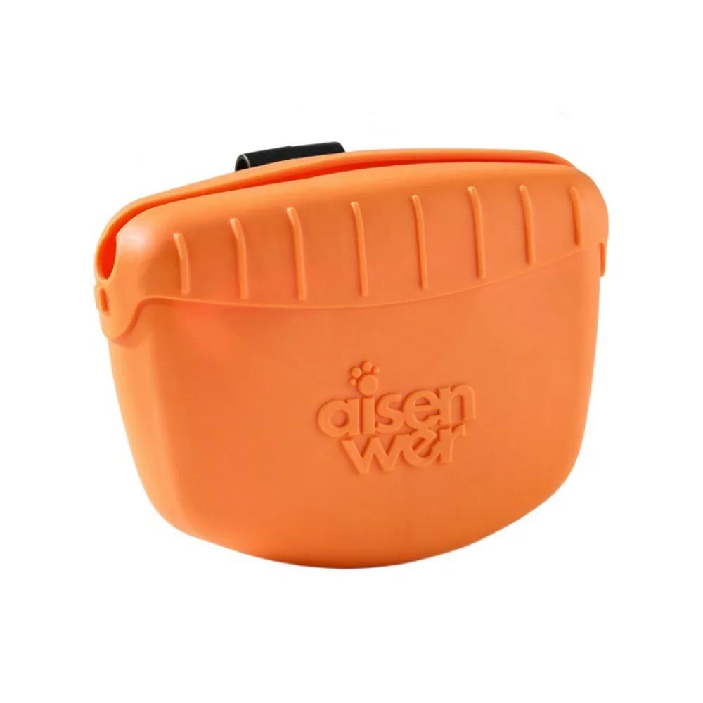 Portable TPR Dog Treat Pouch Soft Candy Color Dog Training Bags with Waist Belt Clip Dog Treat Pockets for Dogs Cats