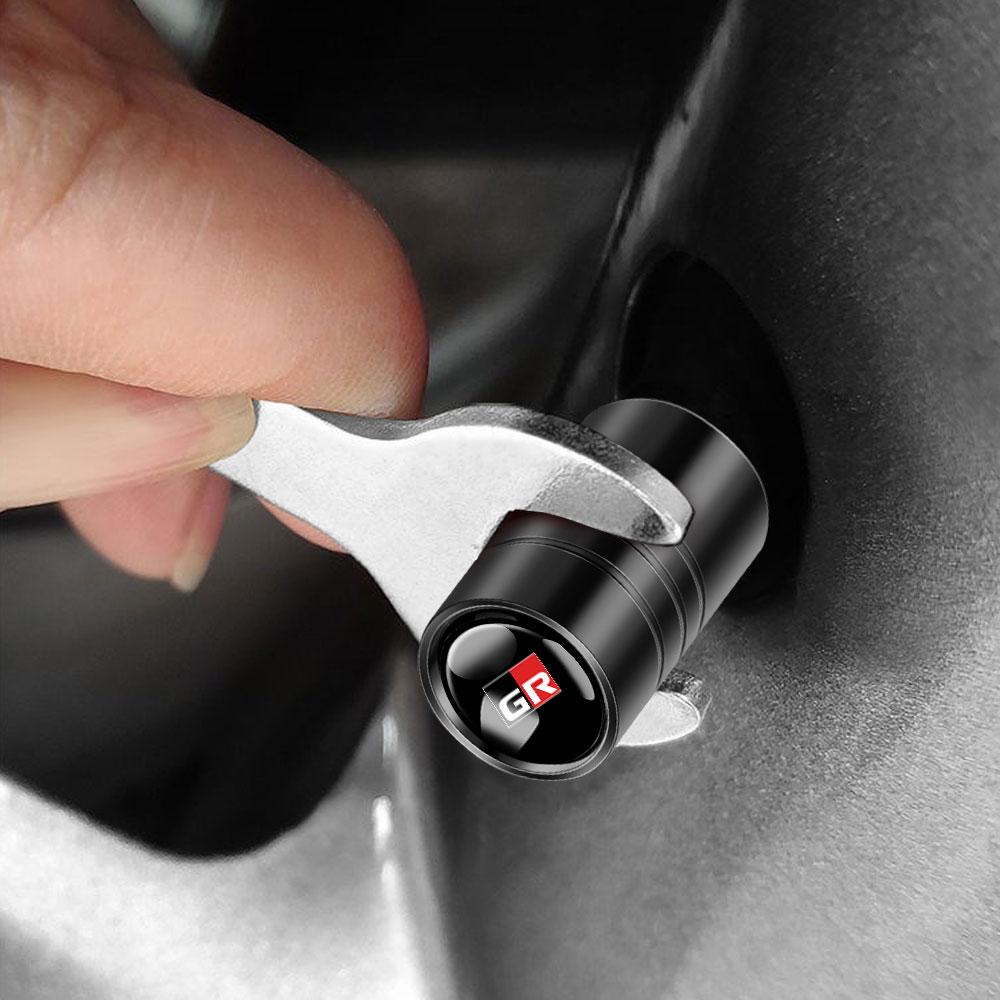 4PCS 3D GR Badge Car Styling Wheel Tires Valve Caps for Toyota Prius Avensis Rav4 Land Cruiser Auris Yaris Levin Reiz Crown Vios