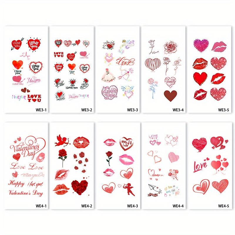 5pcs/1set, Love Themed Party Stickers, Holiday Date, Couple Confession Disposable Stickers, Featuring 40 Unique Designs.