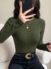 European & American Women's High Neck Slimming Long Sleeve Base Layer Top - Autumn/Winter Fashion