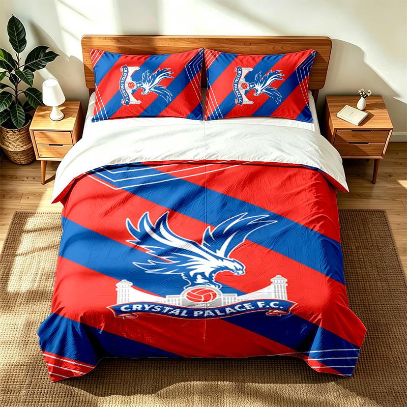 Crystal Palace Football Club (1) 3pc set suitable for master bedrooms soft and comfortable an ideal gift for family and friends Includes one duvet cov