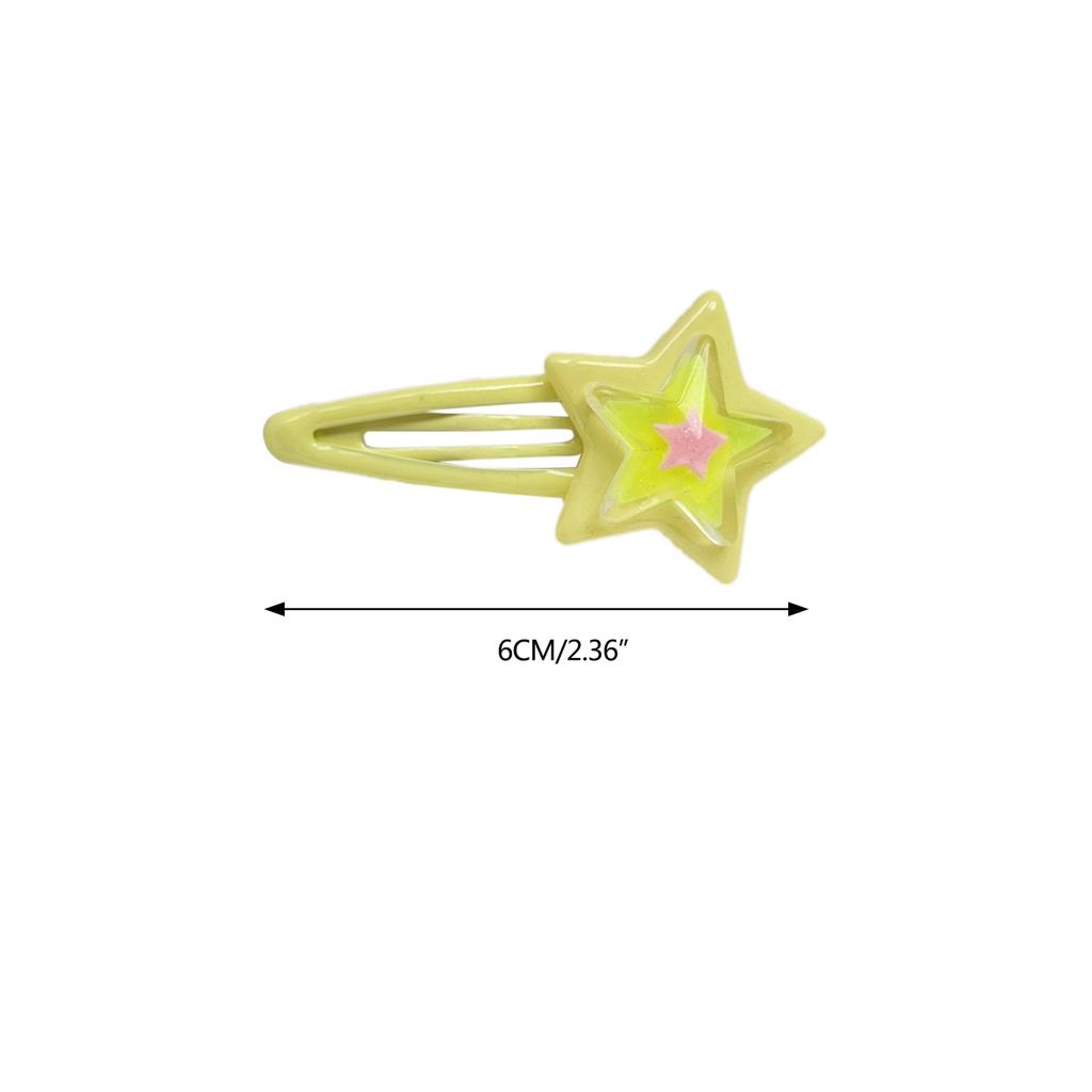 Girly Snap Clip Hairpin Y2K Girls Headdress Hair Accessories Delicate Star Color Block Mini Jelly Star Hairpin
