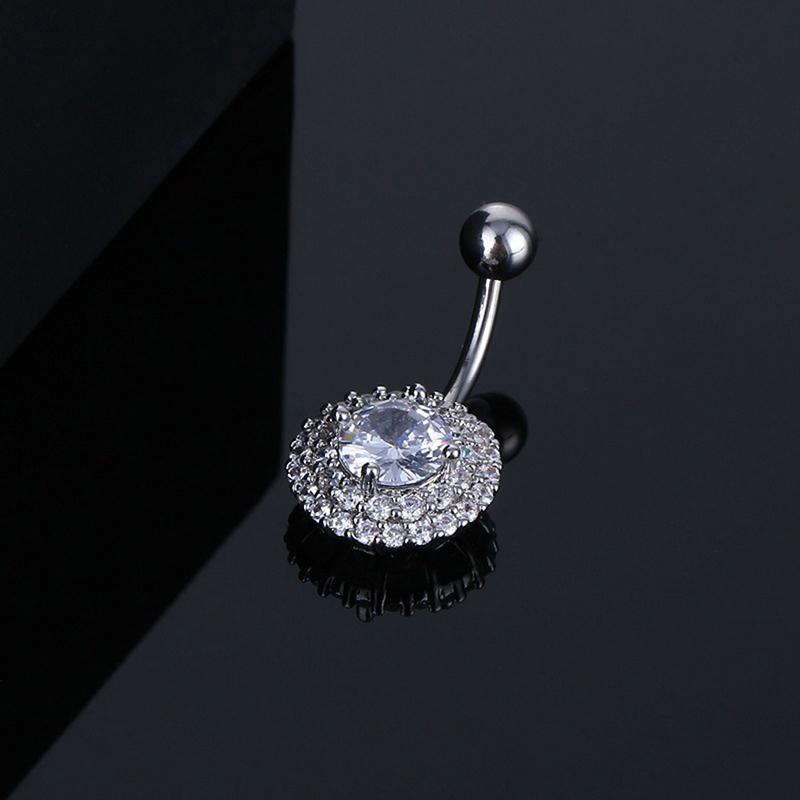 Bauchnabelringe Edelstahl Nabelpiercing Zirkonia Blume Nabelring