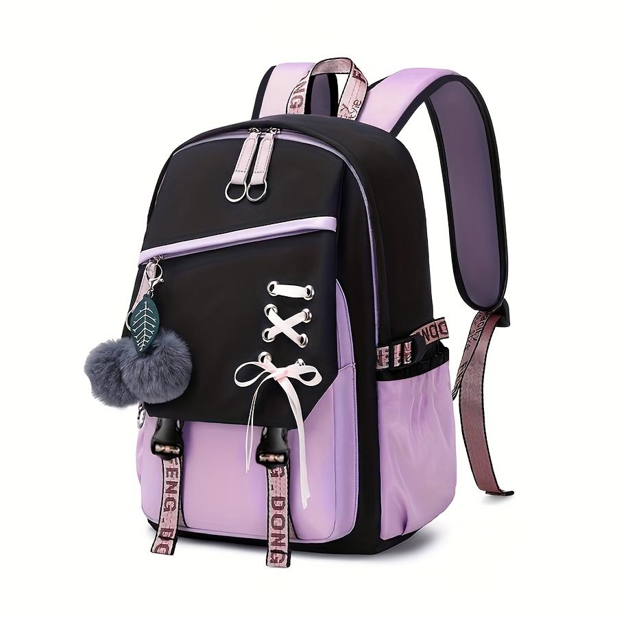 Teenagers Cute Schoolbag Shoulder Backpack Nylon Fabric Girls, Large Capacity Splash-Proof