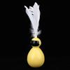 ABS Durable Pet Robot Attractive Tumbler Swing Ball with Feather Cat Teaser Funny ToyYellow