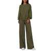 Fashion Women's Casual Suit Long Sleeved Casual Wide Leg Pants Set
