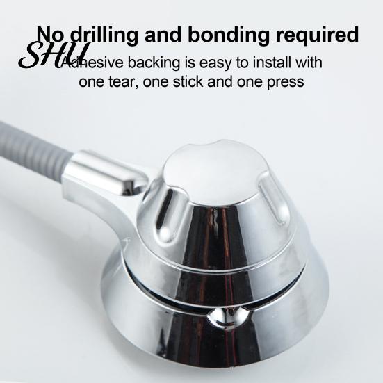 Adjustable Hand Shower Holder Easy Installation Waterproof Bracket Wall Mount Self-Adhesive for Home Lightweight Bathroom Accessory