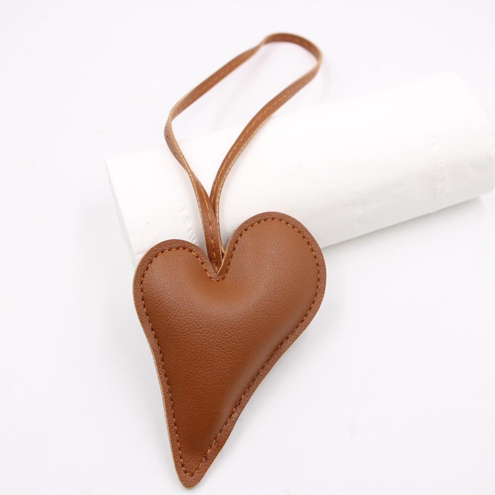 Valentine's Day Leather Hanging Rope Love Pendant Luggage And Clothing Paired With Knotted Rope Heart-shaped Pendant Accessories