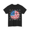 Happy 4th of July Groovy Smile Face Red White Blue American Flag Shirt