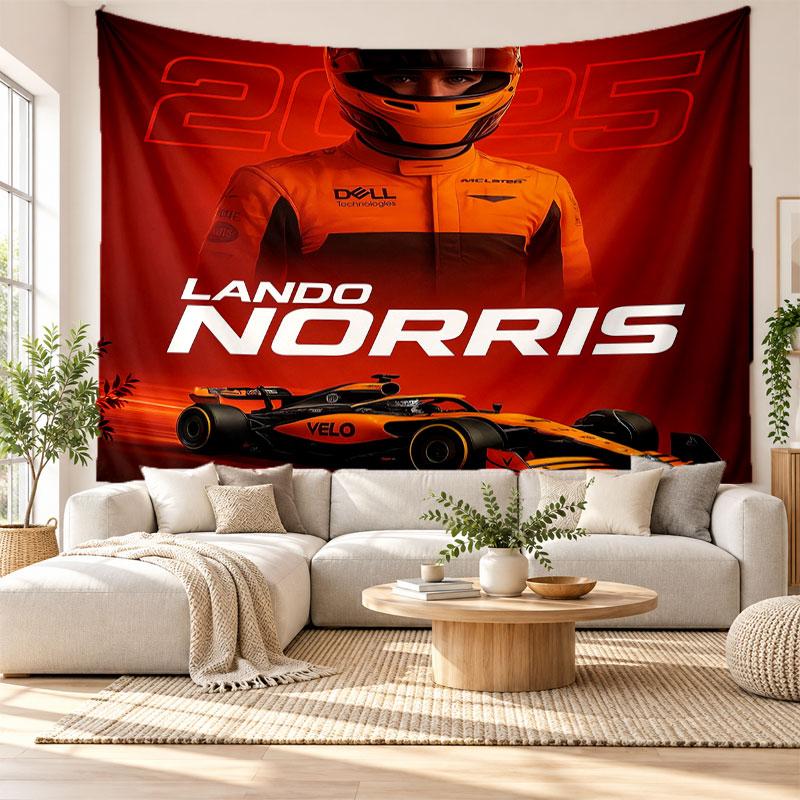 Lando Norris Wandteppich, Weicher Stoff Wandbehang, Dekorative Kulisse Für Schlafzimmer Heim Wandkunst