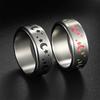 Stars and Moon Rotatable Titanium Steel Ring European and American Men's Couple Ring