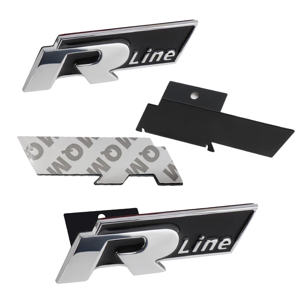 ARERQ1 Car Styling Metal Auto Front Grille Emblem Stickers Decoration For Volkswagen VW GTI Golf Polo Tiguan GTD Passat R Line Scirocco