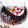 Rete Imbottita Rete Imbottita Amaca portaoggetti Capacità Rete portaoggetti da parete per giocattoli con Luci a filo Design con nappe Stanza dei giochi per peluche