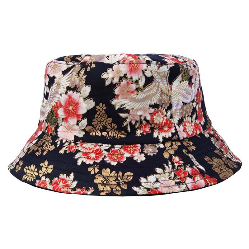 Women's Summer Shade Breathable Two-sided Bucket Hat Foldable Sunscreen Sun Hat Outdoor Sports Casual Fashion Floral Print Beach Sun Cap