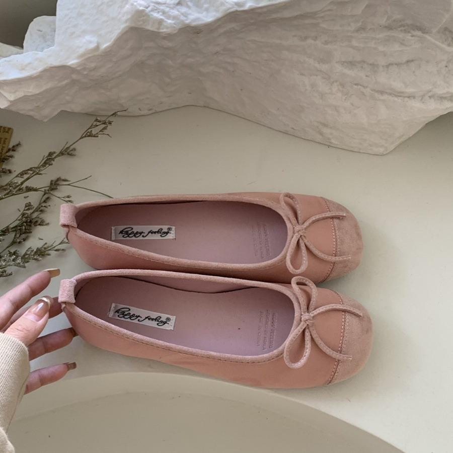 In the summer of 2025, the new French evening wind single shoes, light mouth bows, one pedal, versatile ladyshoes, soft half slippers.