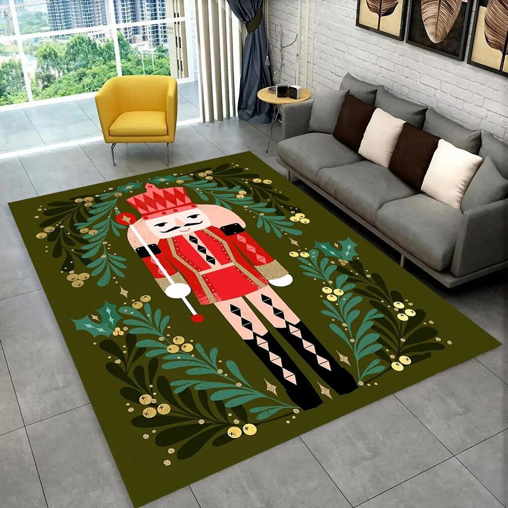 Nussknacker-Weihnachtsbaum-Teppich, Teppich für Zuhause, Wohnzimmer, Schlafzimmer, Sofa, Fußmatte, Dekor, Kinderspiel, rutschfeste Bodenmatte, Geschenk